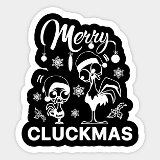 Merry Cluckmas Funny Christmas Chicken Sticker
